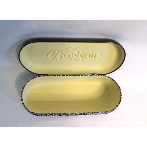 Brighton Tin Metal Sunglasses Case Only Black and White Floral Design - Picture 5 of 7